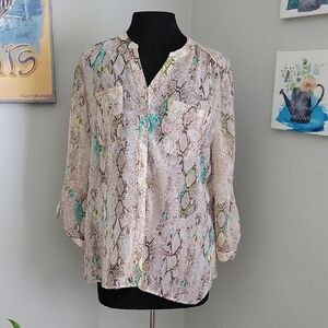 Covington Multicolor Snakeskin Blouse